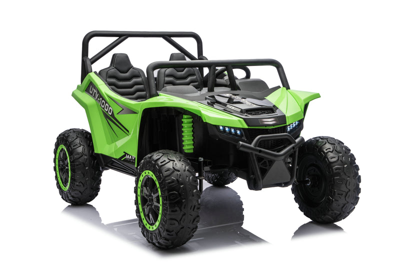 Illuminated dashboard and controls inside the Apex XXL UTV.
