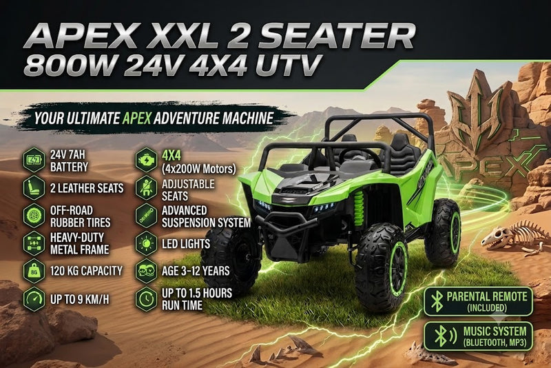 Apex XXL 24V 4x4 Ride-On UTV | 800W Kids Electric Dune Buggy