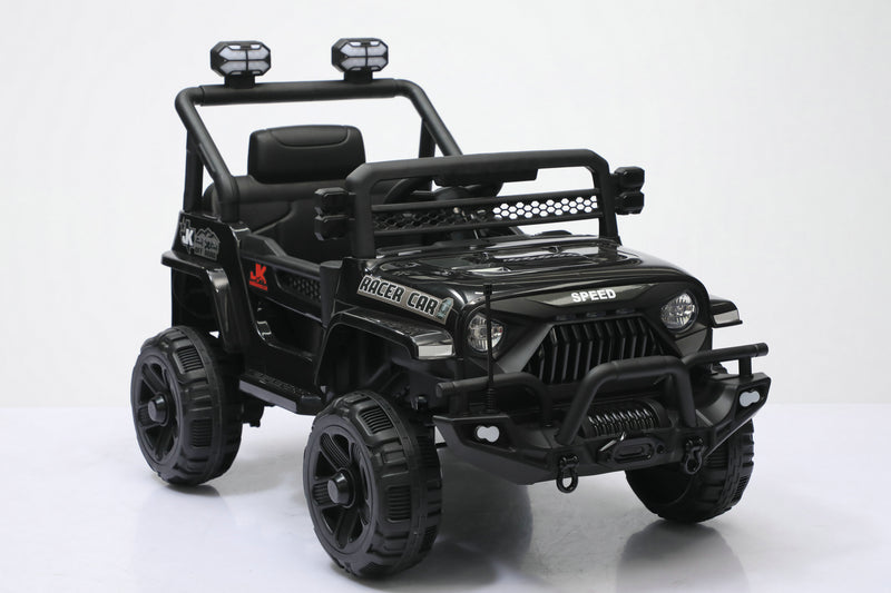 black electric ride-on jeep