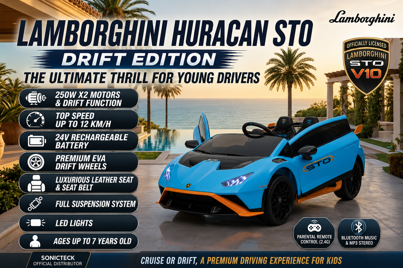 Lamborghini Huracan STO 24volts | Kids Ride on Car | Drifter | Remote | Bluetooth | Leather Seat | High-Speed
