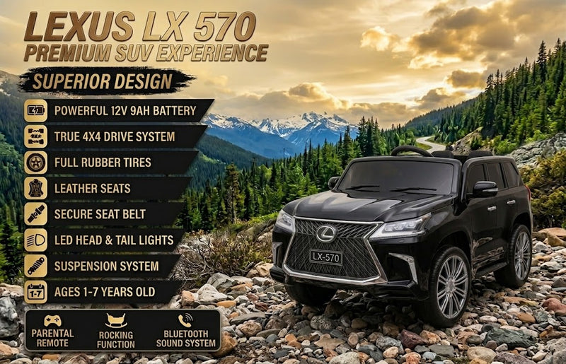 Lexus LX-570 | Kids Ride-On Car | 4x4 | Hydraulics |Rubber Tires | Leather Seats | Remote Control | Phone App