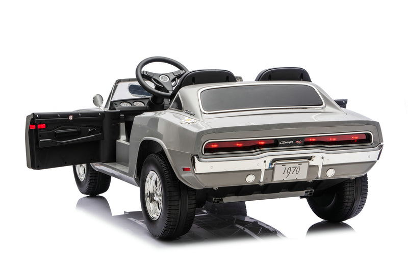 Licensed Dodge Charger R/T 24V 2 Seater Kids Ride-On Car with Smoke Blower, 400W Motors & Remote Control