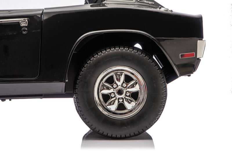 EVA rubber tires on Dodge Charger ride-on