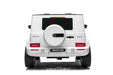 Two-seater Mercedes G63 24V ride-on SUV for kids with leather seats and Bluetooth music system.