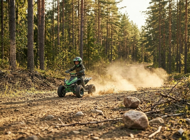 kids quad ATV with disc brake system and handlebar brake controls