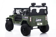 Kids ride-on Jeep dashboard with built-in stereo and music features