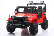 24V 2-seater kids ride-on Jeep with remote control, Bluetooth, LED lights, and suspension