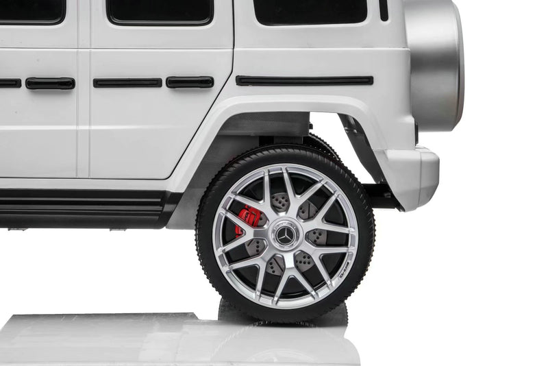Officially licensed Mercedes G-Wagon 24V ride-on car for kids with suspension and parental remote control.