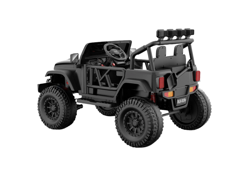 Monster Jeep 24V Ride-On Car – 2-Seater, 4X4 with 800W Motors, Lifted Suspension, Rubber Wheels, Bluetooth, LED Lights, and Parental Remote for Kids