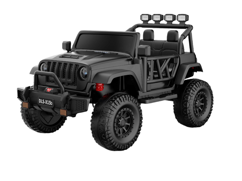 Monster Jeep 24V Ride-On Car – 2-Seater, 4X4 with 800W Motors, Lifted Suspension, Rubber Wheels, Bluetooth, LED Lights, and Parental Remote for Kids