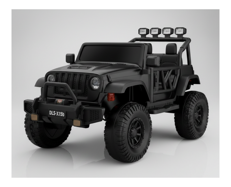 Monster Jeep 24V Ride-On Car – 2-Seater, 4X4 with 800W Motors, Lifted Suspension, Rubber Wheels, Bluetooth, LED Lights, and Parental Remote for Kids