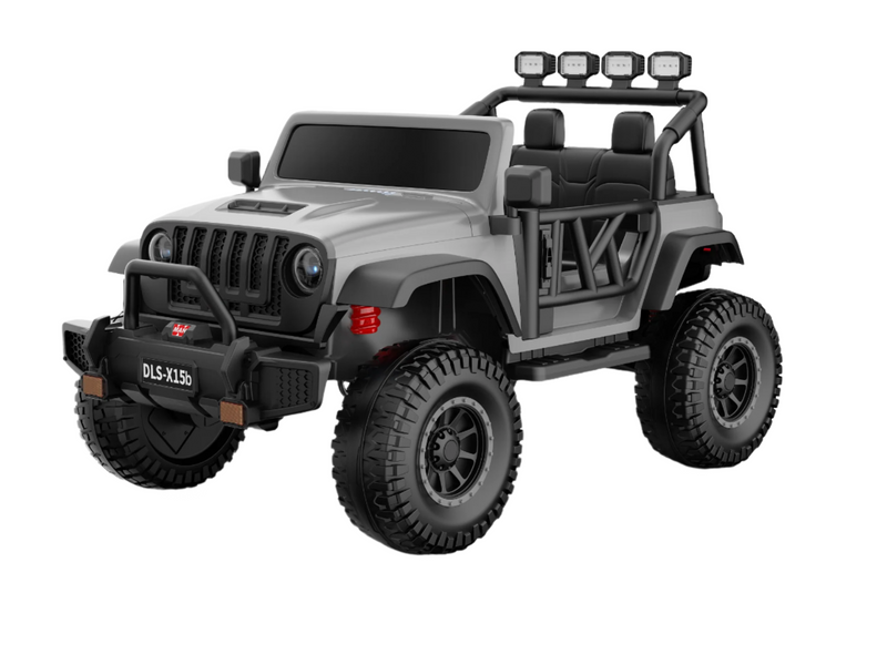 Monster Jeep 24V Ride-On Car – 2-Seater, 4X4 with 800W Motors, Lifted Suspension, Rubber Wheels, Bluetooth, LED Lights, and Parental Remote for Kids