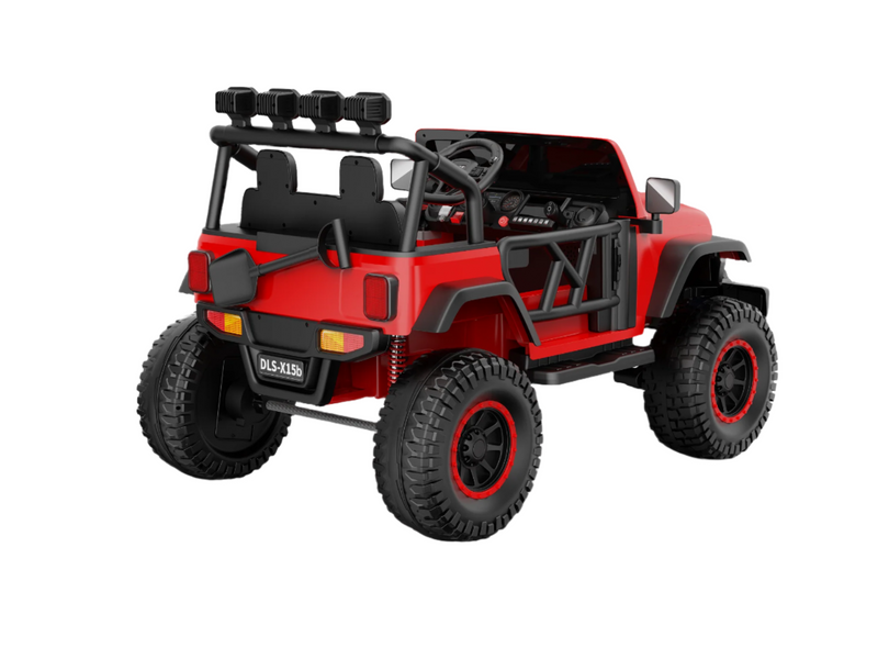 Monster Jeep 24V Ride-On Car – 2-Seater, 4X4 with 800W Motors, Lifted Suspension, Rubber Wheels, Bluetooth, LED Lights, and Parental Remote for Kids