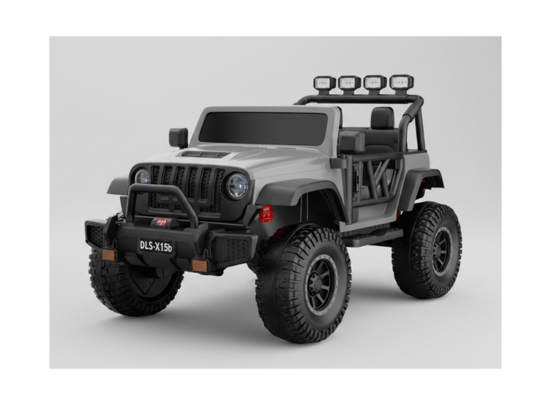 Monster Jeep 24V Ride-On Car – 2-Seater, 4X4 with 800W Motors, Lifted Suspension, Rubber Wheels, Bluetooth, LED Lights, and Parental Remote for Kids