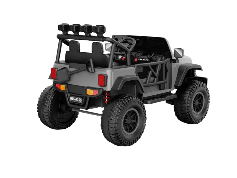 Monster Jeep 24V Ride-On Car – 2-Seater, 4X4 with 800W Motors, Lifted Suspension, Rubber Wheels, Bluetooth, LED Lights, and Parental Remote for Kids