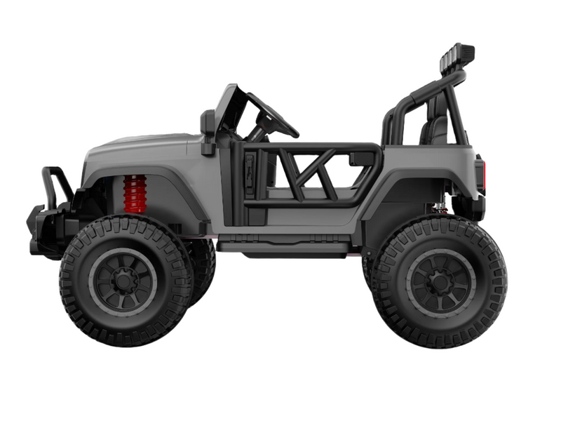 Monster Jeep 24V Ride-On Car – 2-Seater, 4X4 with 800W Motors, Lifted Suspension, Rubber Wheels, Bluetooth, LED Lights, and Parental Remote for Kids