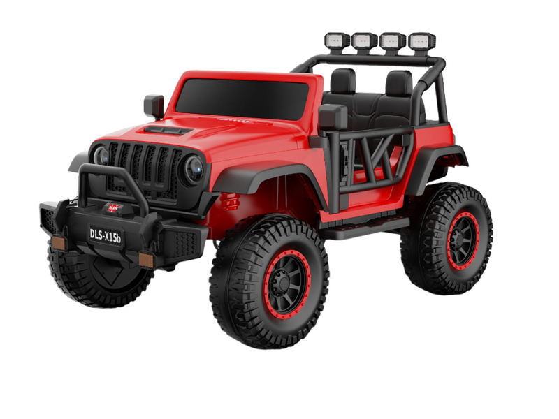 Monster Jeep 24V Ride-On Car – 2-Seater, 4X4 with 800W Motors, Lifted Suspension, Rubber Wheels, Bluetooth, LED Lights, and Parental Remote for Kids
