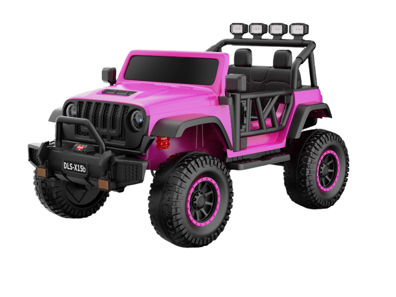 Monster Jeep 24V Ride-On Car – 2-Seater, 4X4 with 800W Motors, Lifted Suspension, Rubber Wheels, Bluetooth, LED Lights, and Parental Remote for Kids
