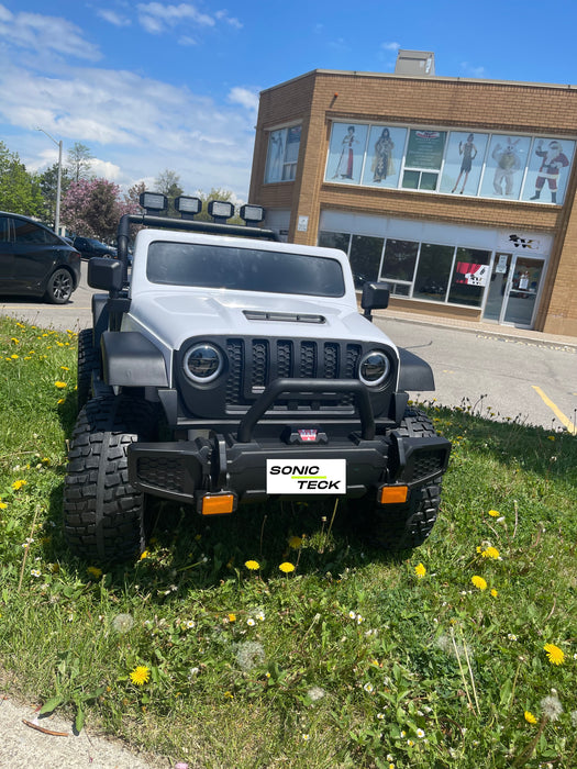 Monster Jeep 24V Ride-On Car – 2-Seater, 4X4 with 800W Motors, Lifted Suspension, Rubber Wheels, Bluetooth, LED Lights, and Parental Remote for Kids