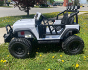 Monster Jeep 24V Ride-On Car – 2-Seater, 4X4 with 800W Motors, Lifted Suspension, Rubber Wheels, Bluetooth, LED Lights, and Parental Remote for Kids