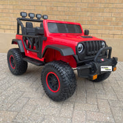 Monster Jeep 24V Ride-On Car – 2-Seater, 4X4 with 800W Motors, Lifted Suspension, Rubber Wheels, Bluetooth, LED Lights, and Parental Remote for Kids