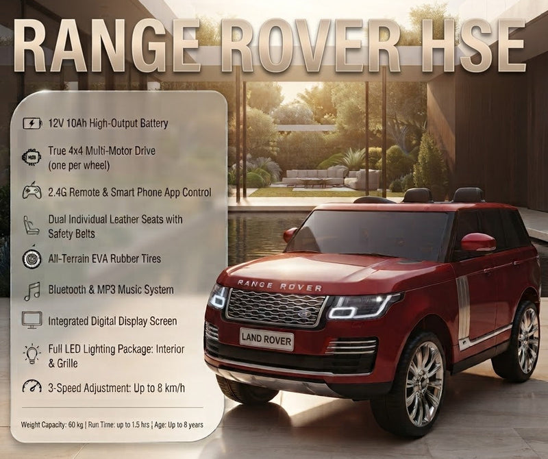 Range Rover HSE Kids Ride On Car | 2 Seater | 4x4 | Remote Control | Digital Display Screen | Phone App