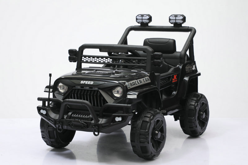 SonicTeck 12V ride-on Jeep Wrangler for kids front view
