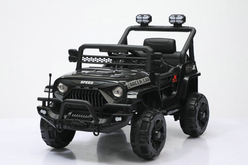 SonicTeck 12V ride-on Jeep Wrangler for kids front view
