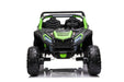 Side view of SonicTeck Turbo UTV XXL 24V 4x4 Green Ride-On UTV, big two-seater electric kids off-road car.