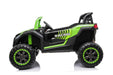 High-power 24V battery and 4x4 motor system of SonicTeck Turbo UTV XXL Green Ride-On Car