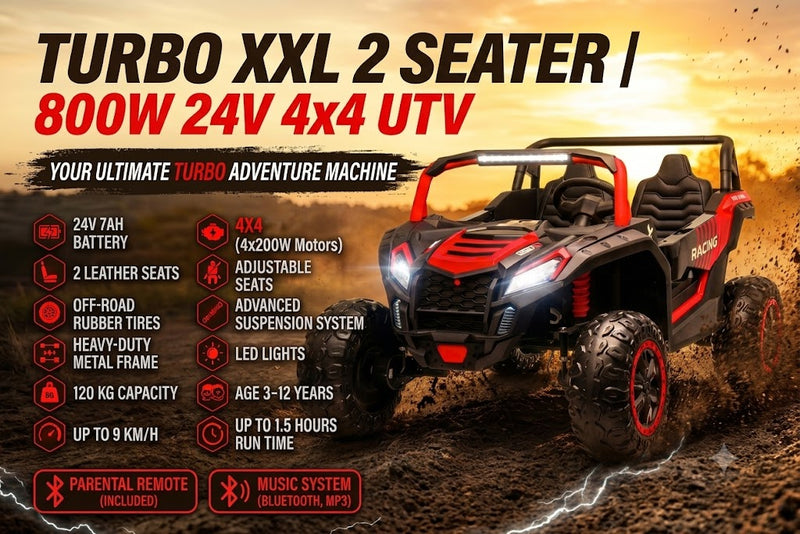 Turbo XXL UTV Dune Buggy 24V | 4x4 | 800W | Massive 2 Seater