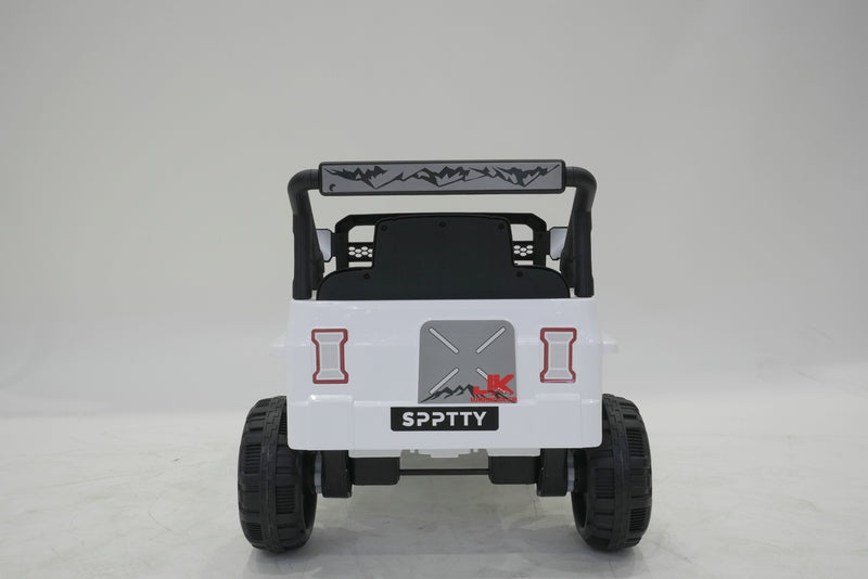 White SonicTeck 12V ride-on Jeep Wrangler, Canada