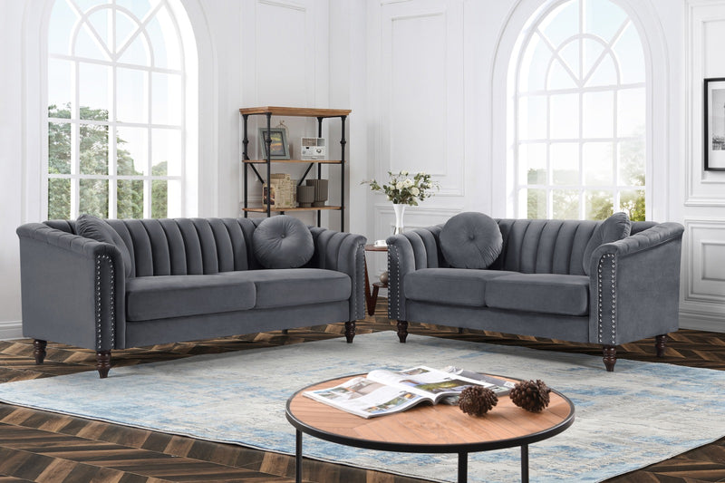 Horizon Velvet Sofa Set