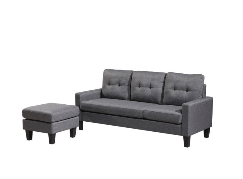 Carmella Sectional Couch | Reversible Sides | Chaise Ottoman 2 in 1