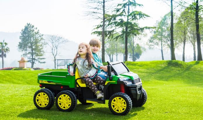 Farm Truck Tractor w/ Tipper | Electric Kids Ride on Car | 4x4 | 6 wheels | 24Volts | 800Watts