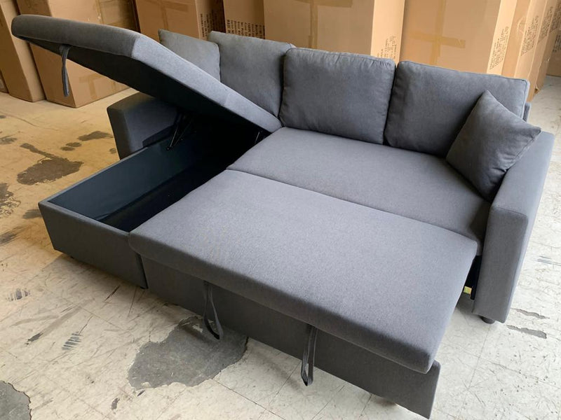 Hanna Sectional Couch w/Storage & Pullout Bed