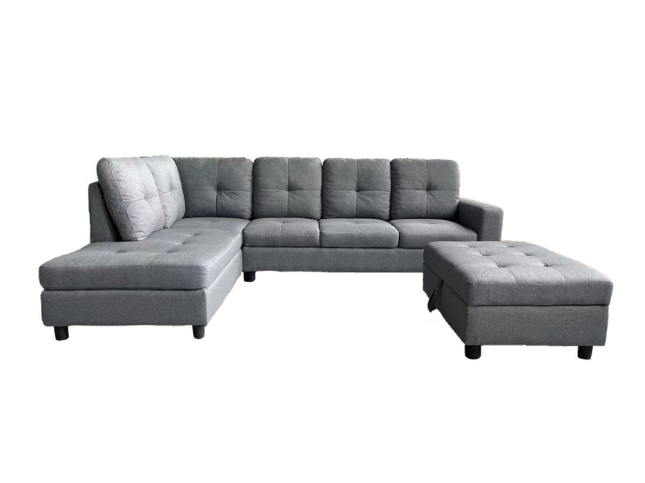 Cristal Sectional + Ottoman w/ storage