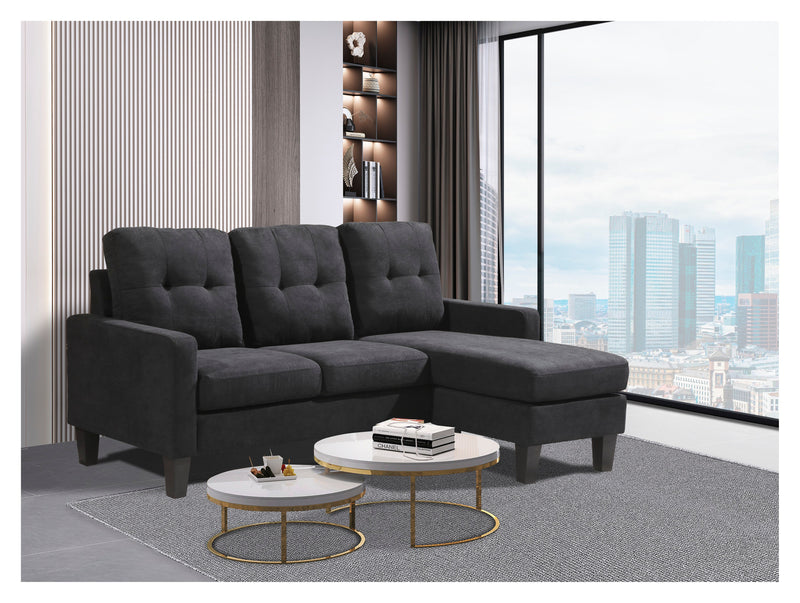 Carmella Sectional Couch | Reversible Sides | Chaise Ottoman 2 in 1