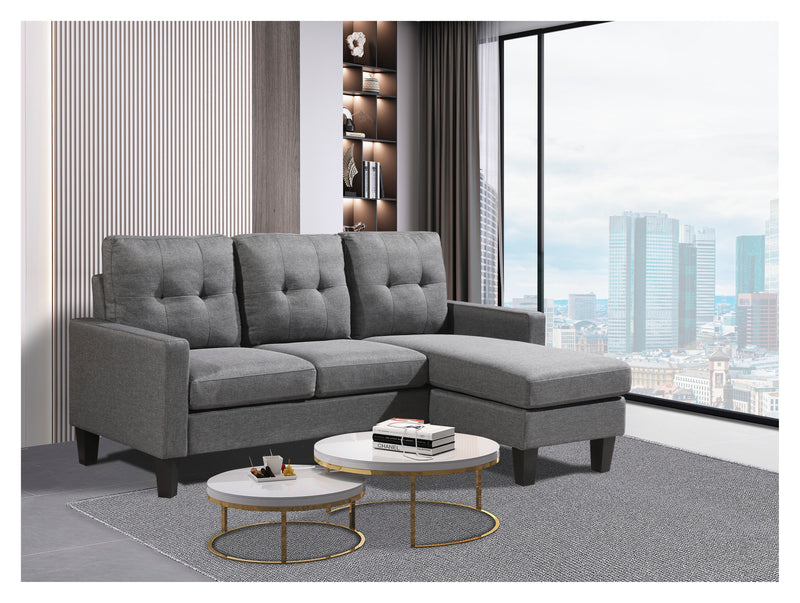 Carmella Sectional Couch | Reversible Sides | Chaise Ottoman 2 in 1