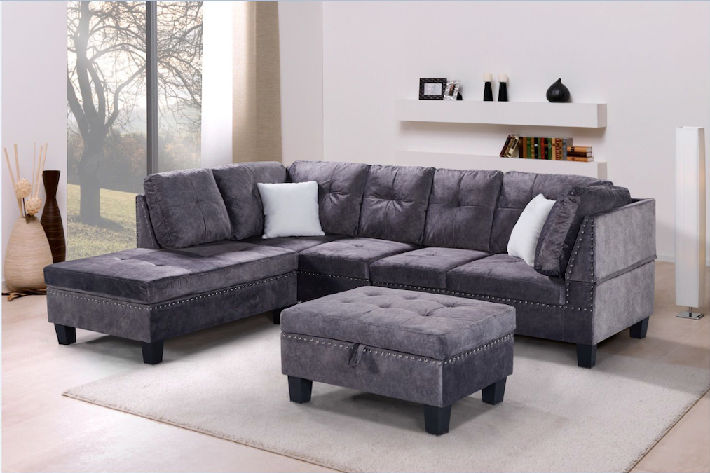 PRE-ORDER Julianna Velvet Sectional Couch | Two Colours Available