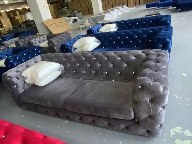 Diamond Velvet Sofa Set Or Individual Piece