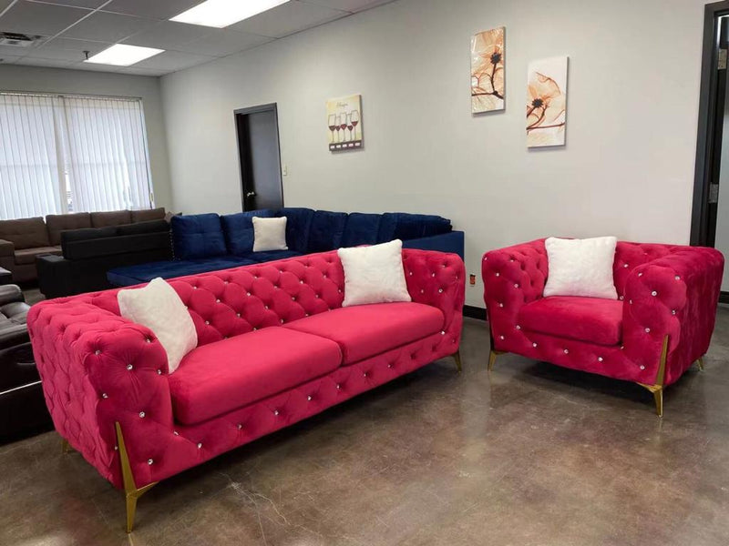 Diamond Velvet Sofa Set Or Individual Piece