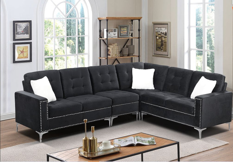 Aria Velvet Sectional Couch | Four Colours Available