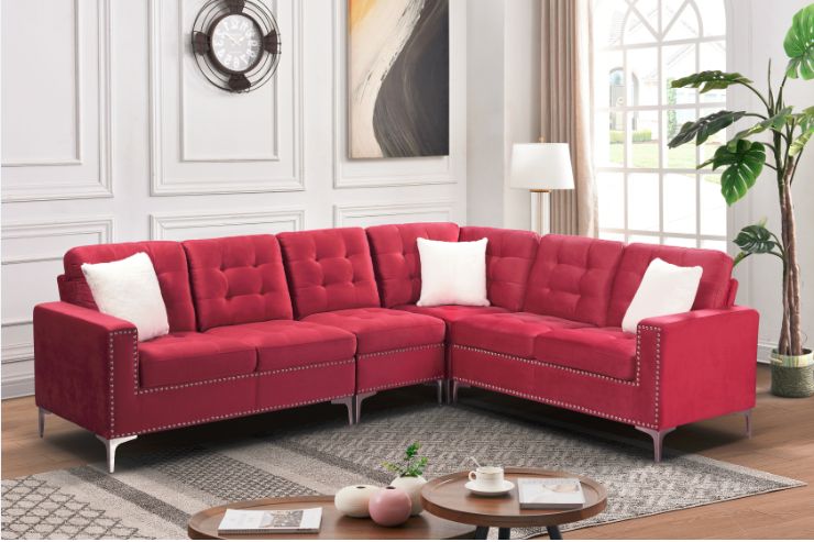 Aria Velvet Sectional Couch | Four Colours Available