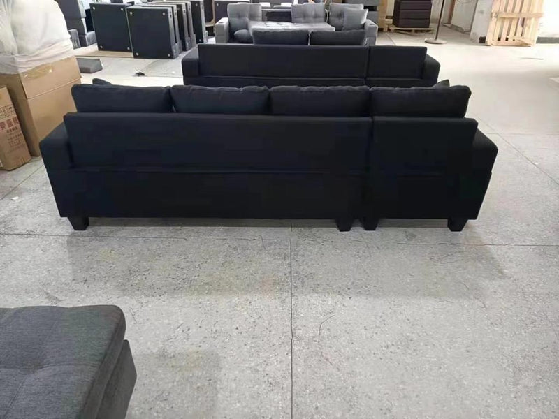 Athens Sectional Couch | Reversible Sides | Black & Grey